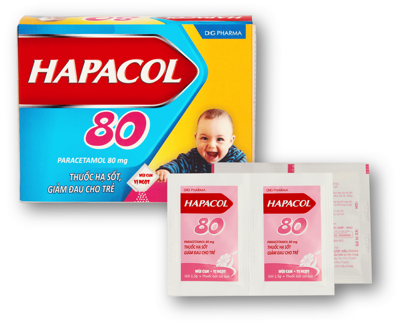 Hapacol 80 - Thuốc giảm đau hạ sốt dành cho trẻ sơ sinh