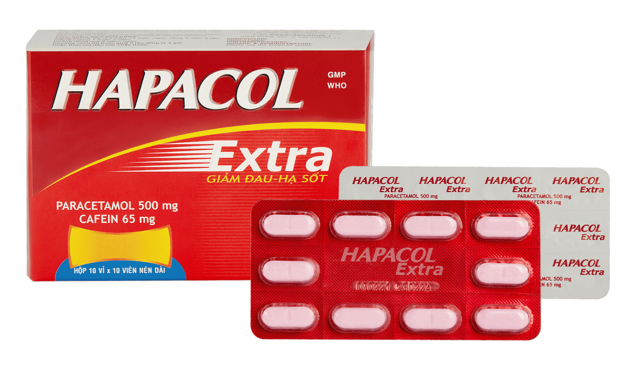 Hapacol Extra 500 thường được nhận dạng là Hapacol hồng