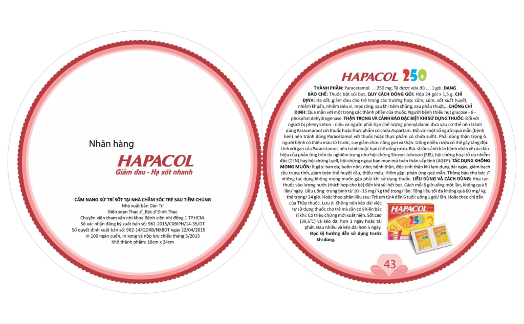 Thông tin sản phẩm Hapacol 250