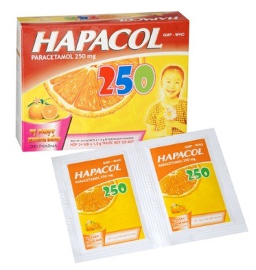 Hapacol 250 với vị ngọt dễ uống thích hợp giúp giảm đau hạ sốt cho con trẻ