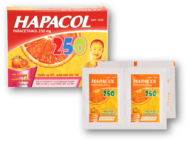 Hapacol 250 giúp giảm tình trạng đau họng ở trẻ 